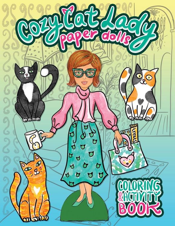 Produktbild: Cozy Cat Lady Paper Dolls Coloring and Activity Book