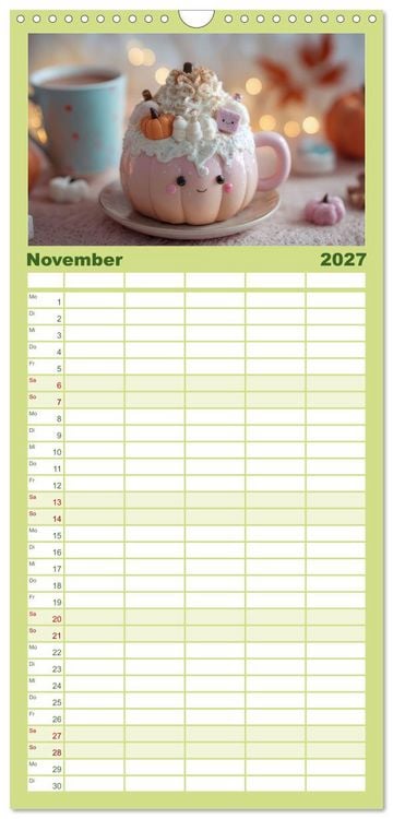 Produktbild: Familienplaner 2027 - Kawaii-Gl&uuml;cksmomente mit 5 Spalten (Wandkalender, 21 x 45 cm) CALVENDO