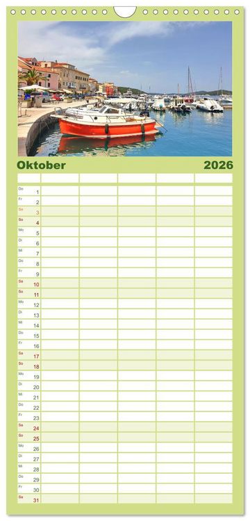 Produktbild: Familienplaner 2026 - Die Insel Cres - Raue Sch&ouml;nheit in Kroatien mit 5 Spalten (Wandkalender, 21 x 45 cm) CALVENDO