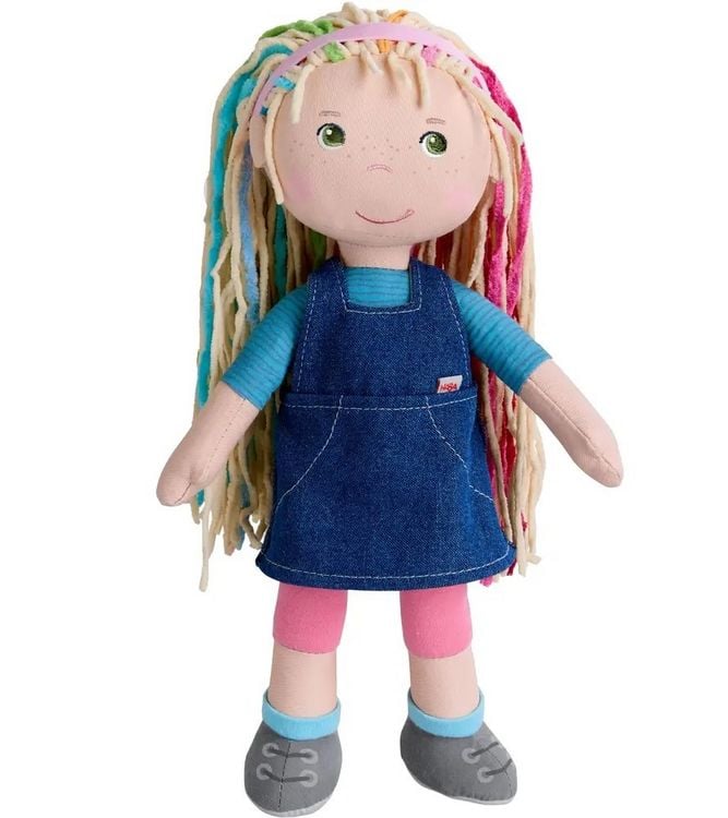 Produktbild: HABA 2013359001 - Stoffpuppe Auri, extralange Haare mit Regenbogenstr&auml;hnen, 30 cm