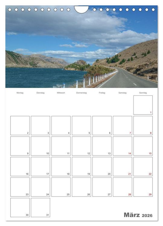 Produktbild: Neuseeland &ndash; Unterwegs auf Traumstra&szlig;en der S&uuml;dinsel (Wandkalender 2026 DIN A4 hoch), CALVENDO Monatskalender