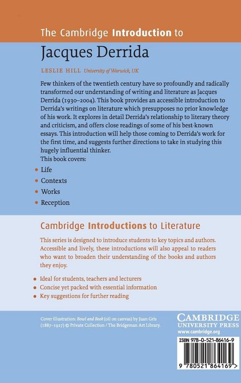 Produktbild: The Cambridge Introduction to Jacques Derrida