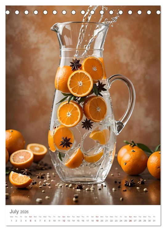 Produktbild: Pure refreshment - Infused water (Desk Calendar 2026 DIN A5 portrait), CALVENDO 12 Month DeskCalendar