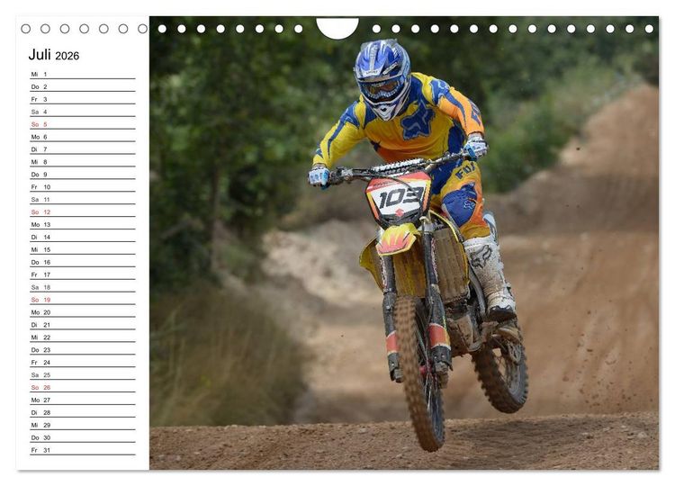 Produktbild: Motocross - Terminplaner (Wandkalender 2026 DIN A4 quer), CALVENDO Monatskalender