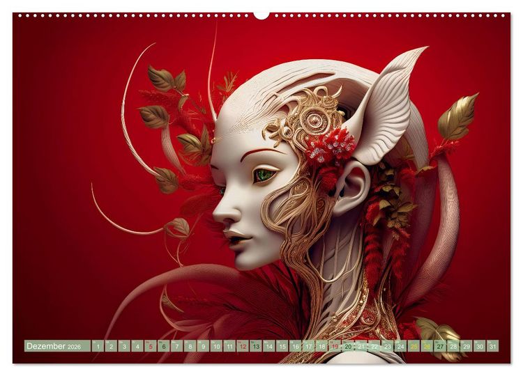 Produktbild: Bionische Lebewesen - Von der Natur inspirierte Menschen der Zukunft (hochwertiger Premium Wandkalender 2026 DIN A2 quer), Kunstdruck in Hochglanz