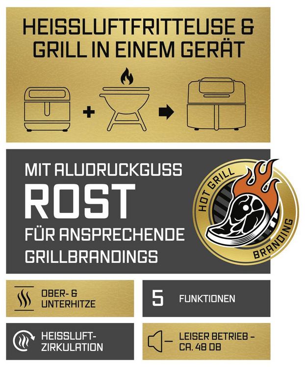 Produktbild: GourmetMaxx Hei&szlig;luft-Fritteuse 5l 2000W