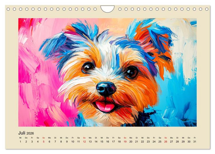 Produktbild: Hundegesichter im &Ouml;lgem&auml;lde-Stil. Liebliche Vierbeiner erfreuen das Herz! (Wandkalender 2026 DIN A4 quer), CALVENDO Monatskalender