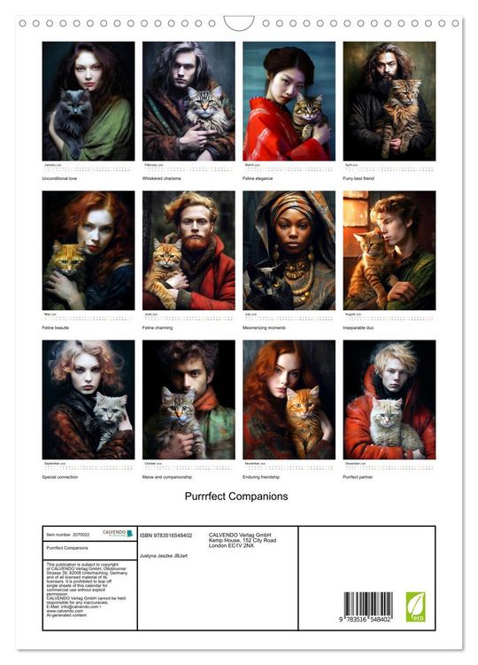 Produktbild: Purrrfect Companions (Wall Calendar 2026 DIN A3 portrait), CALVENDO 12 Month Wall Calendar