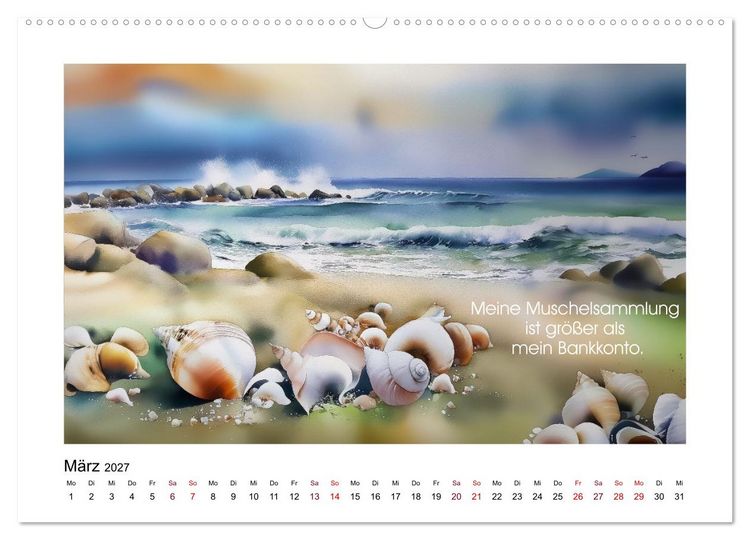 Produktbild: Meer, Strand und Wellen (Wandkalender 2027 DIN A2 quer), CALVENDO Monatskalender