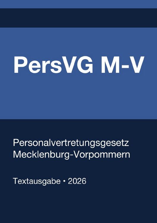 Produktbild: PersVG M-V - Personalvertretungsgesetz Mecklenburg-Vorpommern 2026