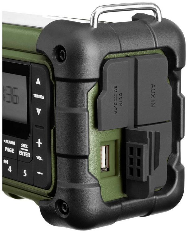 Produktbild: Sangean MMR-99 FM Green Outdoorradio UKW, MW Notfallradio, Bluetooth&reg; Solarpanel, spritzwassergesch&uuml;tzt, staubdicht Gr&uuml;n
