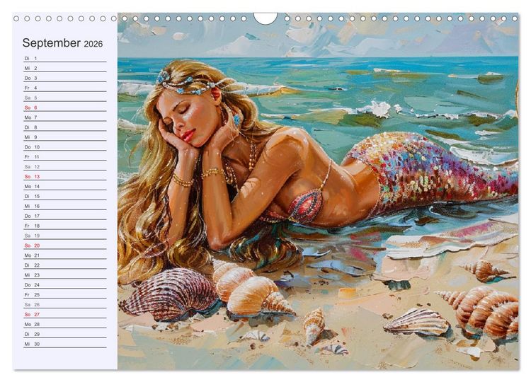 Produktbild: Meerjungfrauen. Zauberhafte Nixen-Paintings (Wandkalender 2026 DIN A3 quer), CALVENDO Monatskalender