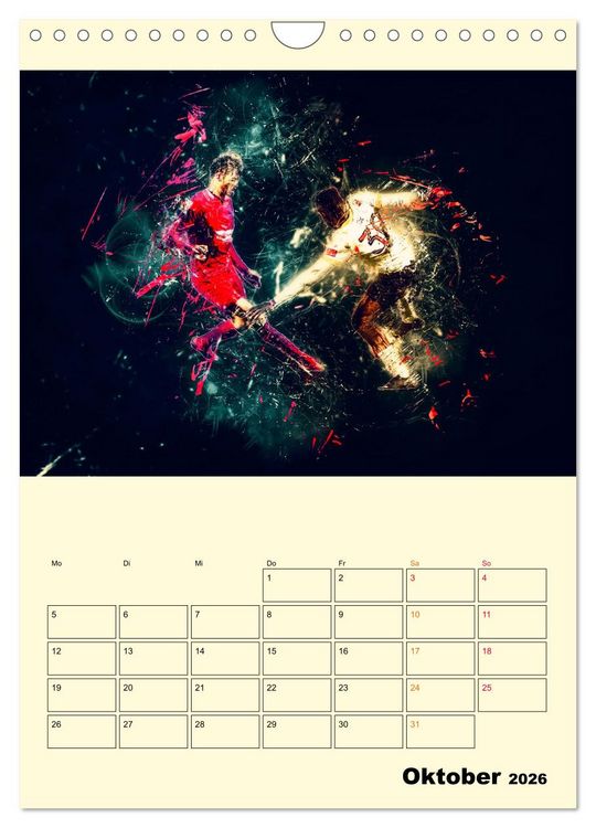 Produktbild: Fu&szlig;ball - Feuer (Wandkalender 2026 DIN A4 hoch), CALVENDO Monatskalender