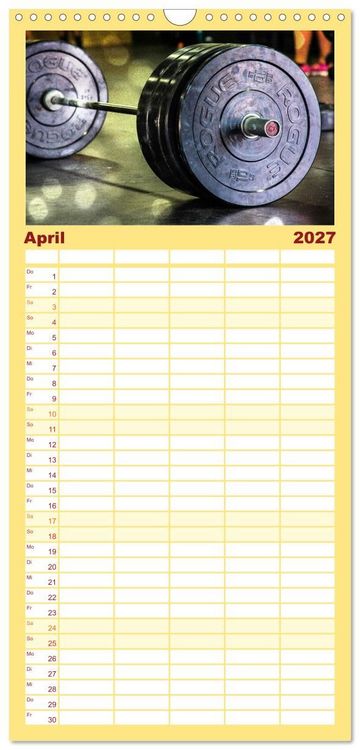 Produktbild: Familienplaner 2027 - Kraftsport mit 5 Spalten (Wandkalender, 21 x 45 cm) CALVENDO