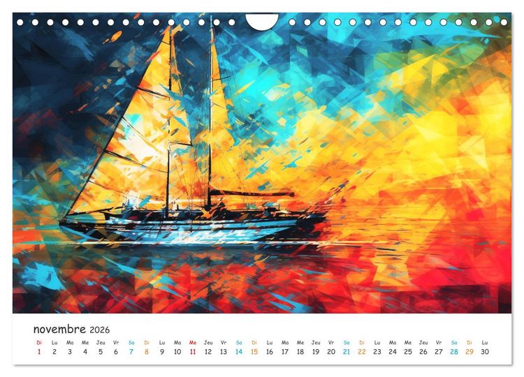 Produktbild: Voiles au gr&eacute; du temps (Calendrier mural 2026 DIN A4 vertical), CALVENDO calendrier mensuel