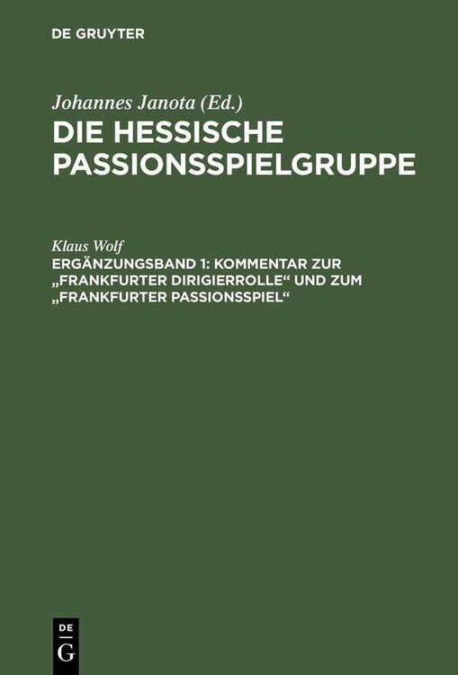 Produktbild: Kommentar zur "Frankfurter Dirigierrolle" und zum "Frankfurter Passionsspiel"