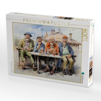 Produktbild: CALVENDO Puzzle Lustige Rentner - M&auml;nnergespr&auml;che | 1000 Teile Lege-Gr&ouml;&szlig;e 64x48cm Foto-Puzzle f&uuml;r gl&uuml;ckliche Stunden