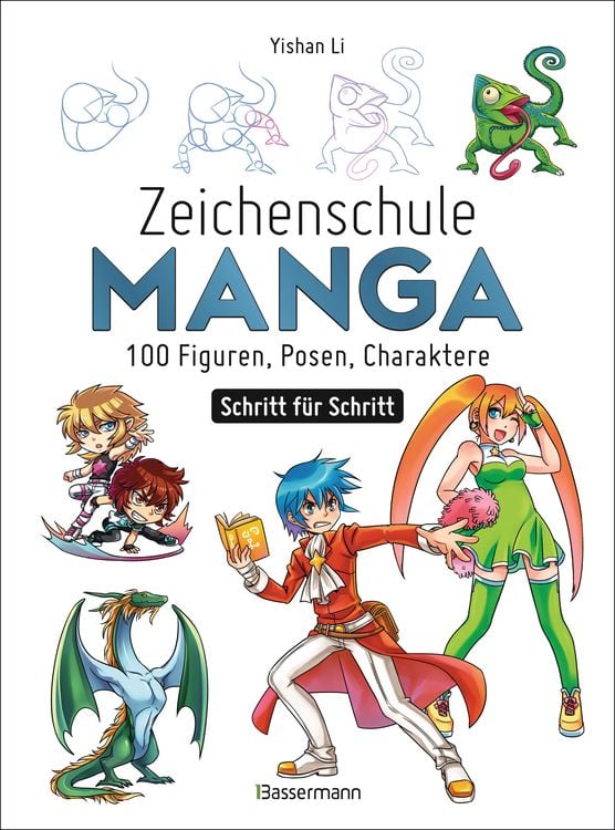 Produktbild: Zeichenschule Manga - 100 Figuren, Posen, Charaktere Schritt f&uuml;r Schritt