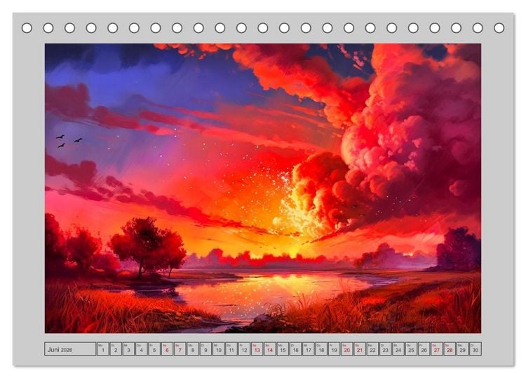 Produktbild: Tr&auml;umereien in Rot (Tischkalender 2026 DIN A5 quer), CALVENDO Monatskalender