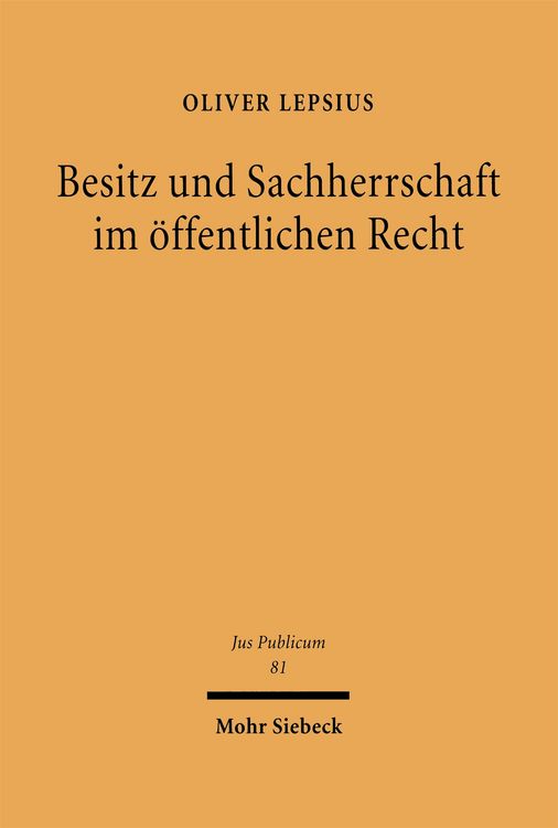 Produktbild: Besitz und Sachherrschaft im &ouml;ffentlichen Recht