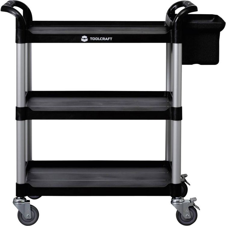 Produktbild: TOOLCRAFT 88 70 91 Servicewagen Aluminium, Kunststoff Herstellerfarbe: Aluminium (Natur), Schwarz