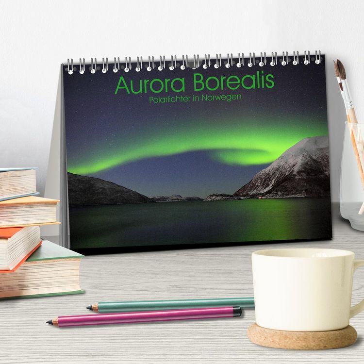 Produktbild: Aurora Borealis: Polarlichter in Norwegen (Tischkalender 2026 DIN A5 quer), CALVENDO Monatskalender