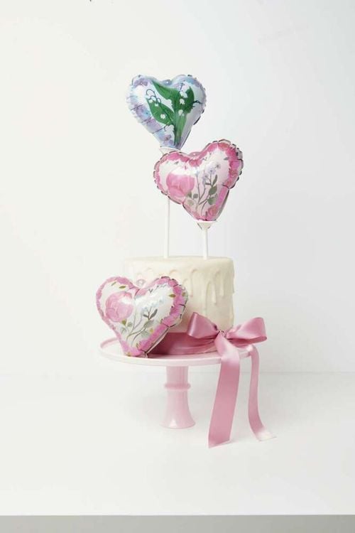 Produktbild: Mini Folienballon Set, Florale Herzen