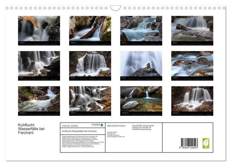 Produktbild: Kuhflucht Wasserf&auml;lle bei Farchant (Wandkalender 2026 DIN A3 quer), CALVENDO Monatskalender