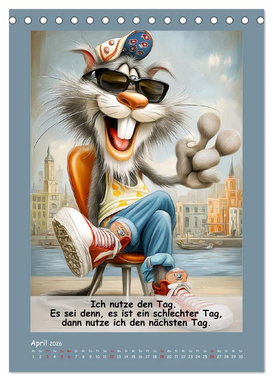 Produktbild: Kratzige Kerle. Trockener Katzenhumor vom Feinsten (Tischkalender 2026 DIN A5 hoch), CALVENDO Monatskalender