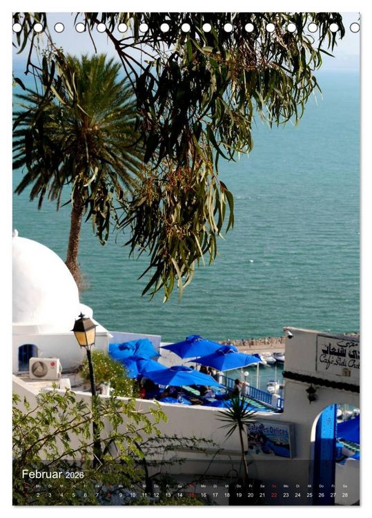Produktbild: Sidi bou Sa&iuml;d - Die blaue Stadt Tunesiens (Tischkalender 2026 DIN A5 hoch), CALVENDO Monatskalender