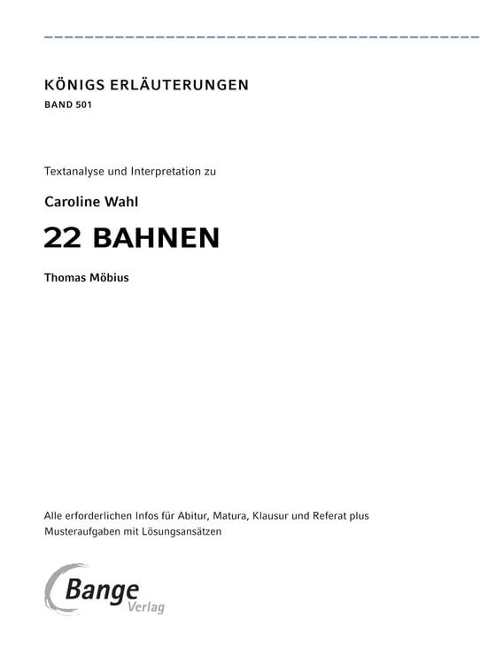 Produktbild: 22 Bahnen von Caroline Wahl