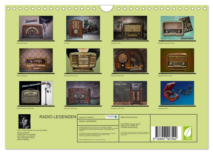 Produktbild: RADIO LEGENDEN (Wandkalender 2026 DIN A4 quer), CALVENDO Monatskalender