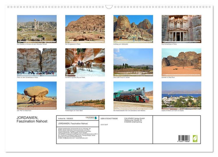 Produktbild: JORDANIEN, Faszination Nahost (Wandkalender 2026 DIN A2 quer), CALVENDO Monatskalender