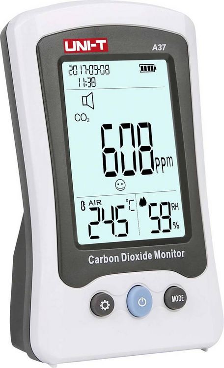 Produktbild: Uni-T A37 Kohlendioxid-Messger&auml;t mit Temperaturmessfunktion