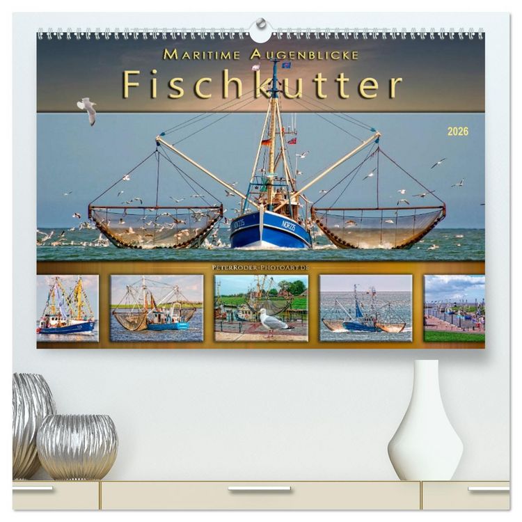 Produktbild: Maritime Augenblicke - Fischkutter (hochwertiger Premium Wandkalender 2026 DIN A2 quer), Kunstdruck in Hochglanz