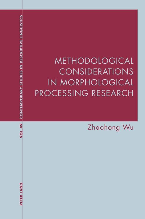 Produktbild: Methodological Considerations in Morphological Processing Research