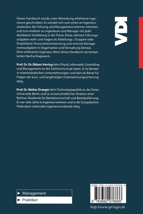 Produktbild: Handbuch Betriebswirtschaft f&uuml;r Ingenieure