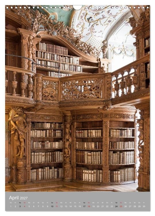 Produktbild: Waldsassen Stiftsbibliothek (Wandkalender 2027 DIN A3 hoch), CALVENDO Monatskalender