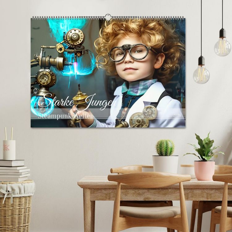 Produktbild: Starke Jungen - Steampunk Welten (Wandkalender 2026 DIN A2 quer), CALVENDO Monatskalender