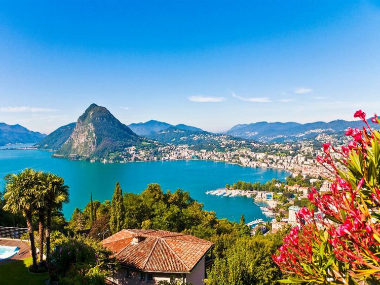 Produktbild: CALVENDO Puzzle Lugano am Luganer See | 1000 Teile Lege-Gr&ouml;&szlig;e 64x48cm Foto-Puzzle f&uuml;r gl&uuml;ckliche Stunden