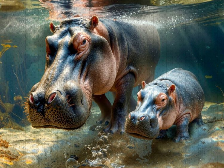 Produktbild: CALVENDO Puzzle Auch unter Wasser ein Herz und eine Seele | 1000 Teile Lege-Gr&ouml;&szlig;e 64x48cm Foto-Puzzle f&uuml;r gl&uuml;ckliche Stunden