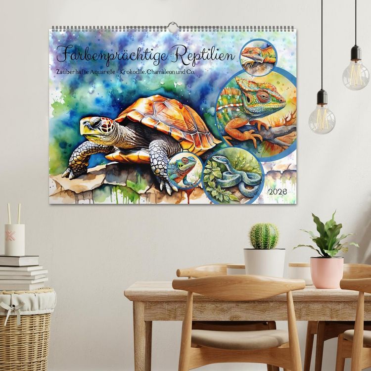 Produktbild: Farbenpr&auml;chtige Reptilien (Wandkalender 2026 DIN A2 quer), CALVENDO Monatskalender