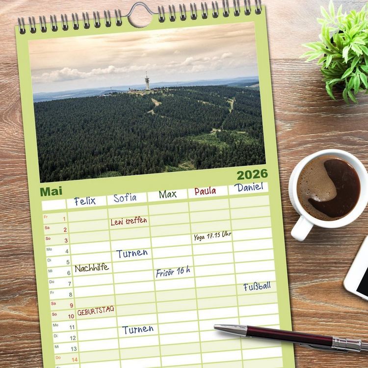 Produktbild: Familienplaner 2026 - Faszination Erzgebirge mit 5 Spalten (Wandkalender, 21 x 45 cm) CALVENDO