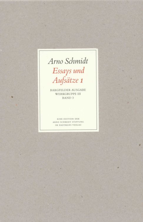 Produktbild: Bargfelder Ausgabe. Werkgruppe III: Essays und Biographisches