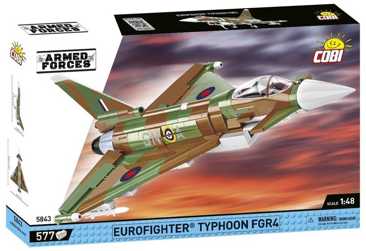 Produktbild: COBI Armed Forces 5843 - RAF Typhoon FGR4 GiNA, Bausatz 1:48, 577 Klemmbausteine
