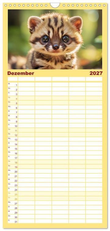 Produktbild: Familienplaner 2027 - Babys der Wildnis mit 5 Spalten (Wandkalender, 21 x 45 cm) CALVENDO