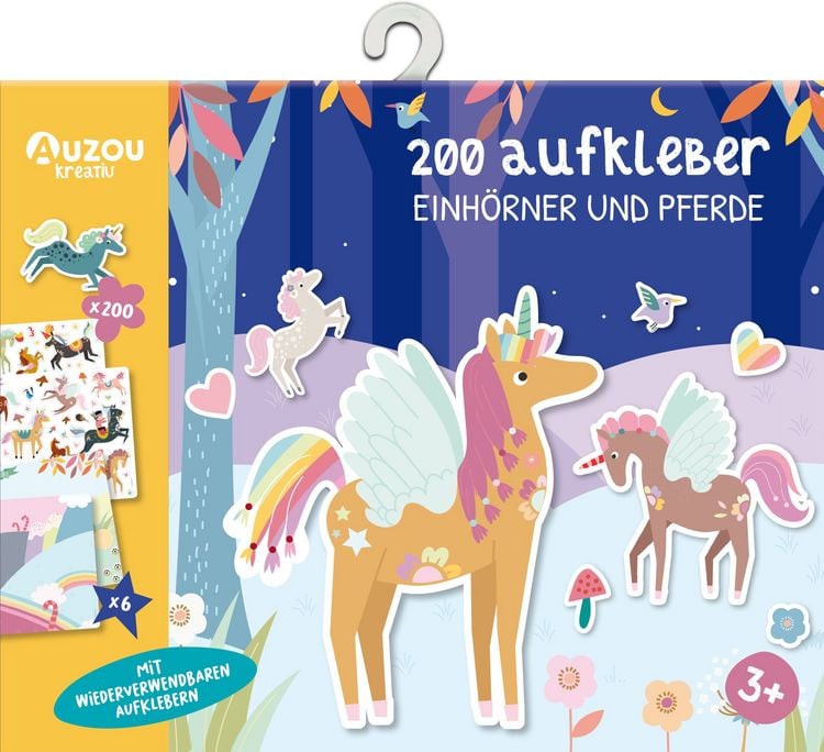 Produktbild: 200 Aufkleber - Einh&ouml;rner und Pferde