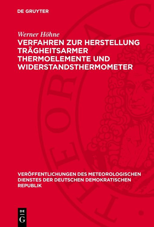 Produktbild: Verfahren zur Herstellung tr&auml;gheitsarmer Thermoelemente und Widerstandsthermometer
