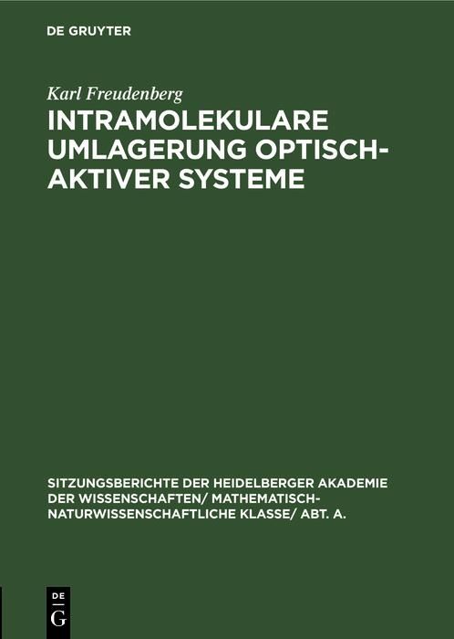 Produktbild: Intramolekulare Umlagerung optisch-aktiver Systeme