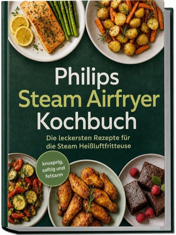 Produktbild: Philips Steam Airfryer Kochbuch: Die leckersten Rezepte f&uuml;r die Steam Hei&szlig;luftfritteuse &ndash; knusprig, saftig und fettarm